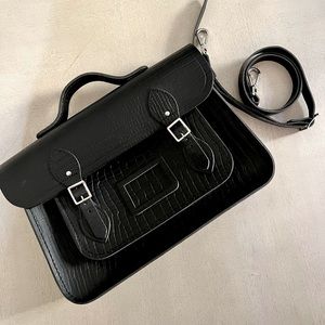 Cambridge Satchel Company 13” Croc Stamped Leather Iconic Bag